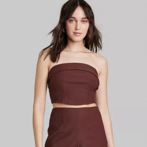 Women's Woven Tube Top - Wild Fable™ Brown L
